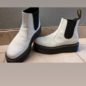 White, Dr. Martens Chelsea Platform (Quad)
